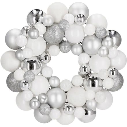 Springos Kerstkrans | Kerst Decoratie | 34 cm | Zilver