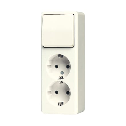 Jung Ap600 Dubbele Stopcontact Schakelaar Combinatie Wit - 626A - E3VTD