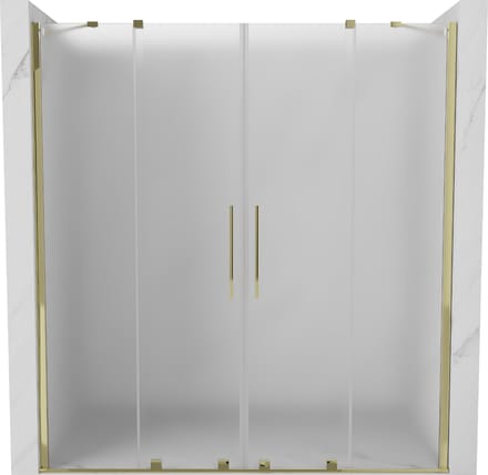 Mexen Velar Duo schuifbare douchedeuren 200 , matglas, goud - 871-200-000-32-50