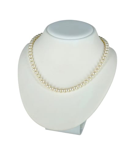 KAYEE - Parelketting van 6mm Swarovski parels - creme - 41cm