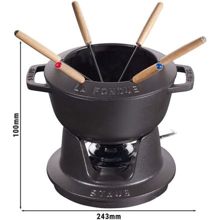 STAUB SPECIALITIES - Fondue set - Ø 180mm - Gietijzer - Zwart