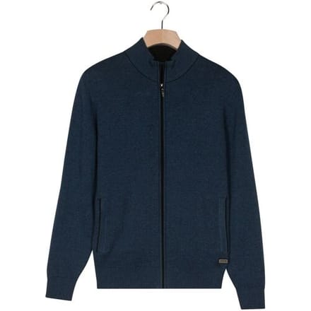 Baileys Vest Two-Tone Faux-Uni Cotton Full Zip Midden Blauw / male