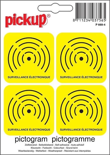 Pickup Mini Pictogram 4,7x4,7 cm - surveillance électronique - alarme