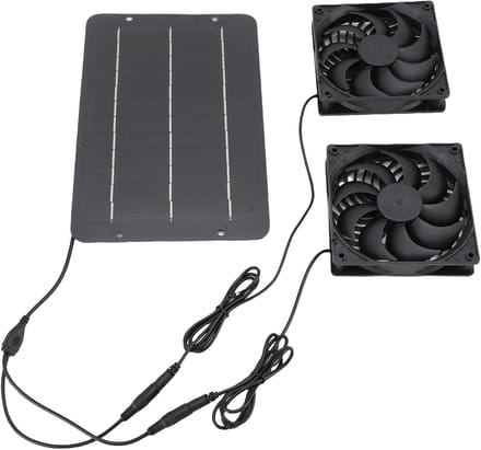 Zonnepaneel Ventilator Set - Dubbele Ventilatie - Ventilatie Buiten - IPX7 Waterbestendig - 50W 18V
