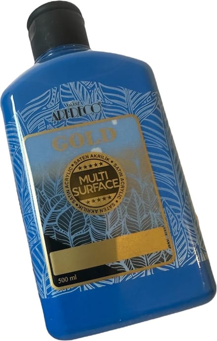 Artdeco Gold Multi-Surface Acrylverf 500ml Blauw , Glasverf, houtverf, keramiekverf, DIY Projecten