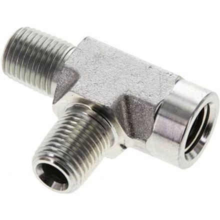 T-koppeling 1/4" NPT Binnendraad x Buitendraad Staal 275bar (3863.75psi)
