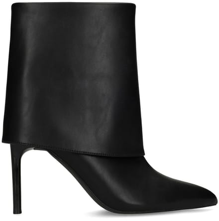 Sacha - Dames - Zwarte flap enkellaarsjes met hak - Maat 40