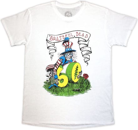 Grateful Dead - 60th Rose Pose Heren Tshirt - S - Wit
