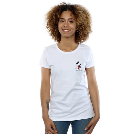 Disney Dames/Dames Mickey Mouse Kickin Retro Borst Katoenen T-Shirt (Wit)