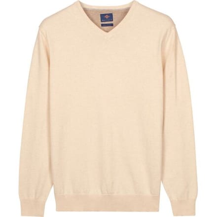 Baileys Trui Uni Color V-Neck Pima Cotton Marshmallow / male
