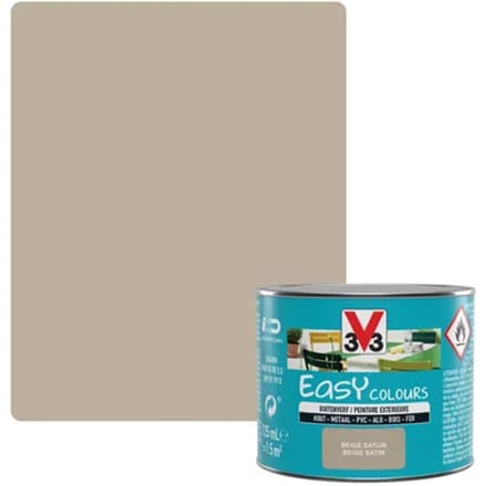 V33 Decoratieve Verf Easy Colours Beige Zijdeglans 0,125l