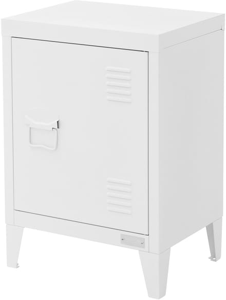 Nachtkastje 40x30x58 cm wit staal met verstelbare plank ML Design