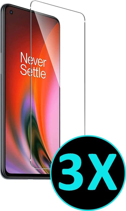 HB Glas Geschikt voor OnePlus Nord 2 Screenprotector Glas Gehard Tempered Glass - 3 Stuks