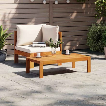 vidaXL - 2-delige - Loungeset - met - kussens - massief - acaciahout