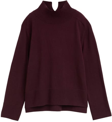 Tom Tailor - Gebreide trui met kasjmiermix - Maat M - Dark Red Mélange