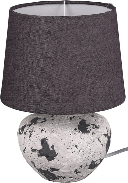 LED Tafellamp - Torna Bae - E14 Fitting - Rond - Mat Grijs - Keramiek