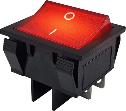 ProRide Wipschakelaar ON-OFF KCD9-202 - 3 Polig - 250V/16A - Rood met controlelampje