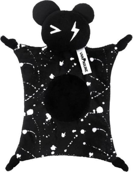vanPauline knuffeldoekje Bear Black Zwart