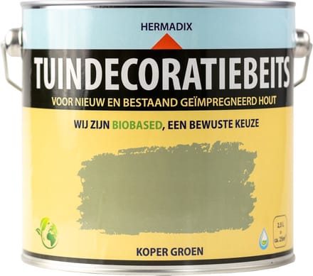 Hermadix tuindecoratiebeits dekkend koper groen - 2,5 liter