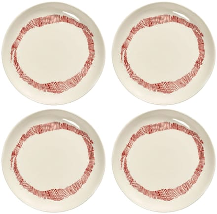 Serax - Ottolenghi Feast - Bord XS - Wit/Rood - 16 Ø - 4 stuks