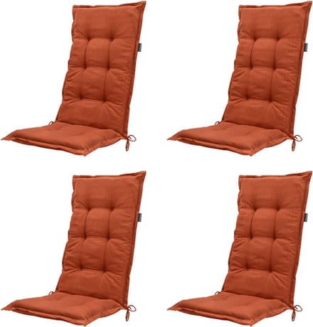 Madison - Tuinstoelkussen Hoge Rug Basic terra - Ca. 123x50 cm - Set van 4