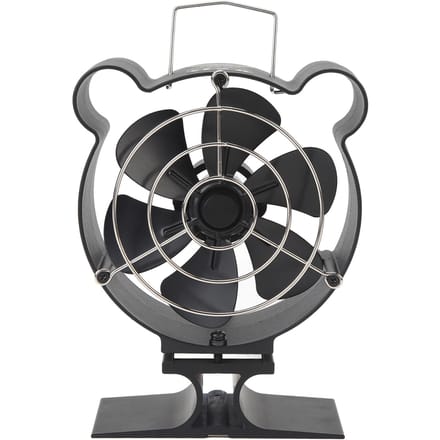 Mini 6-blads houtkachelventilator met beschermkap voor pelletkachels black