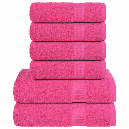 vidaXL - 6-delige - Handdoekenset - FROGN - 360 - g/m² - roze