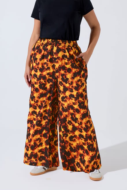 Limited Collection Oranje Schildpad Broek Met Wijde Pijpen Size 42