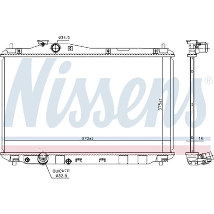 Radiator, motorkoeling NISSENS 68093