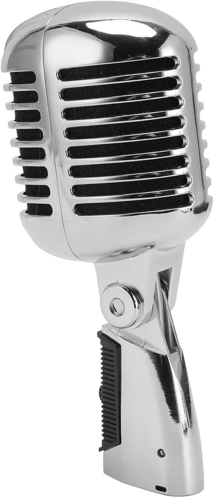 Dynamische Microfoon - Zangmicrofoon Podiummicrofoon - Live Optredens - Cardioïde Opnamepatroon - 25 x 20 x 7 cm - Zilver