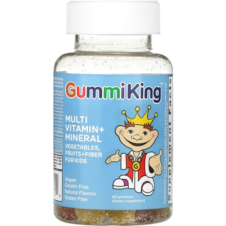 GummiKing, multivitamines + minéraux, légumes, fruits + fibres pour enfants, 60 gommes
