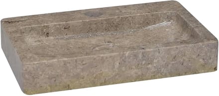 Wastafel Marmer - Badkamer Waskom - Handen Wassen - Handgemaakt Uniek - 38x24x6.5 cm - Grijs