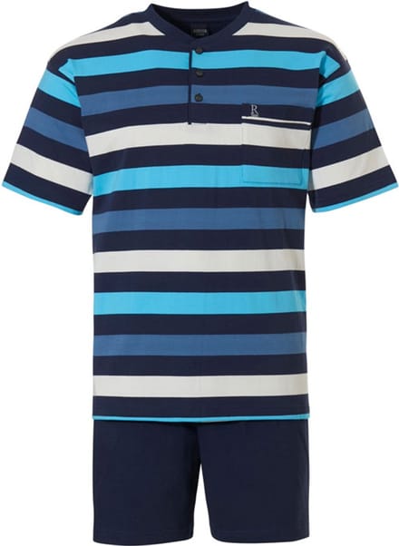 Robson • Stripes - Heren - Shortama - Blauw - Strepen - Maat 50