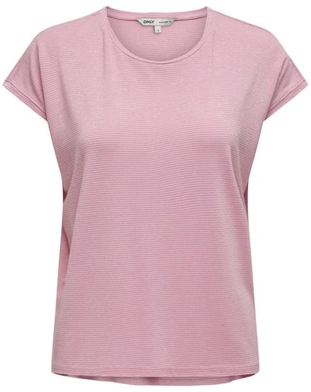 ONLY ONLCLAUDIA S/S GLITTER TOP NOOS JRS Dames Top - Bonbon Gold Lurex Stripe