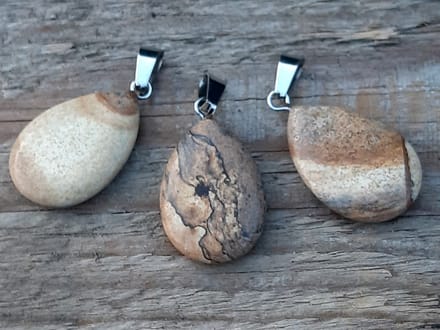 Edelsteen Landschap Jaspis druppel hanger