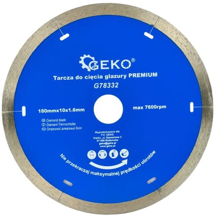 GEKO Diamantschijf - Microsegmenten - Voor Porselein en Keramiek - 180 mm