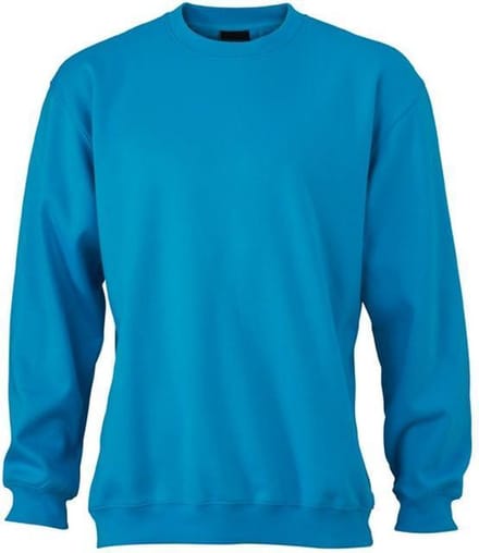 James and Nicholson Unisex Round Heavy Sweatshirt (Turquoise)