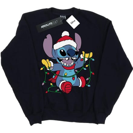 Disney Dames/Dames Lilo And Stitch Kerstverlichting Sweatshirt (Marineblauw)