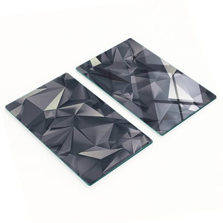 Multifunctionele decoratieve glazen keukenplanken, abstract ontwerp, 2x30x52 cm