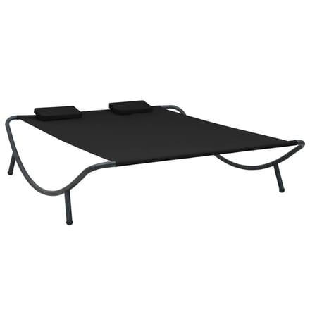 vidaXL - Loungebed - stof - zwart