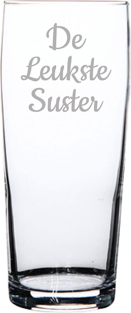 Gegraveerde bierfluitje 19cl Leukste Suster
