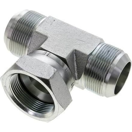 JIC T-koppeling UN 1-7/8''-12 Buitendraad x Binnendraad Staal 170 bar (2388.5psi)