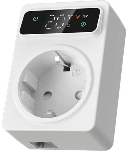 Wifi Stekker Thermostaat | Wifi | App bediening | Plug play installatie | NTC sensor | Programmeerbaar | Tuya Smart Life | Wit