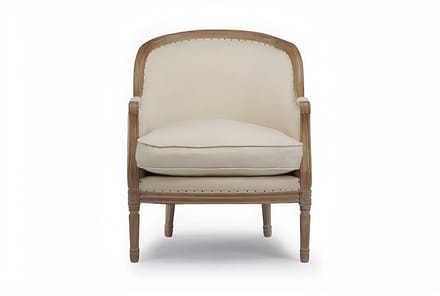 Vente-unique Fauteuil van linnen ALIENOR - beige