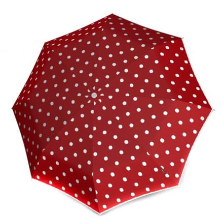 Rood met stip compacte paraplu Fiber T200 medium Duomatic van Knrips