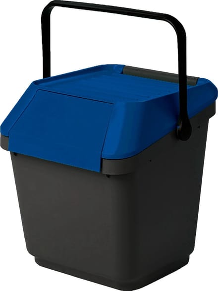EasyMax afvalemmer 35 liter grijs/blauw - stapelbaar