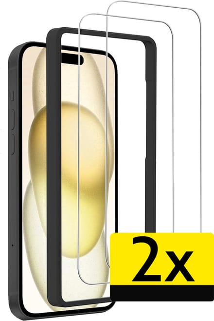 Screenprotector - Geschikt voor Apple iPhone 15 Pro Max - 2 Stuks - Met Installatie Frame - Beschermglas - Gehard Glas - Tempered Glass - Screen Protector