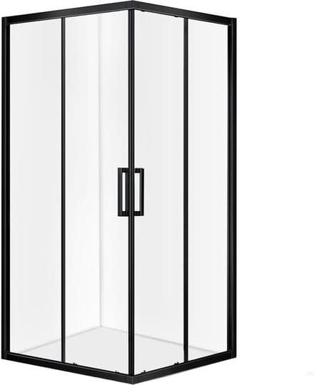 Diamond Line Enza - Douchecabine - 90x90 - Vierkant - Mat Zwart - Schuifdeur - Hoekinstap
