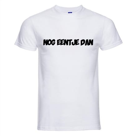 Nog eentje dan T-shirt - 100% Katoen - Maat S - Classic Fit - Wit