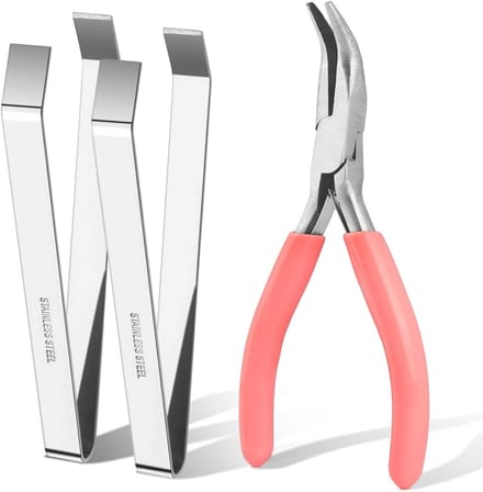 Professionele Rvs Haringbont Pincet Set voor Koks, Ideaal voor Visbereiding en Ontvellen (2 Stuks)